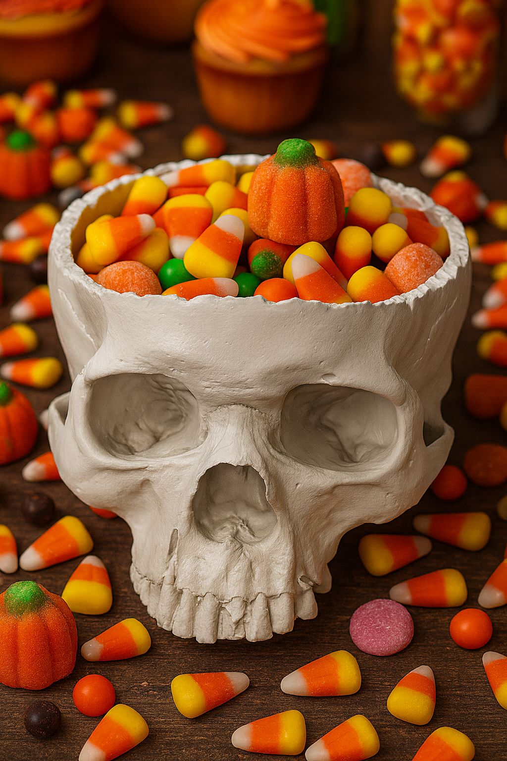 Halloween Skull Candy Dish – Spooky Tabletop Treat Bowl