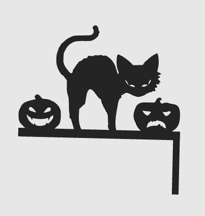 Halloween Cat with Jack-O’-Lanterns Door Corner Decoration