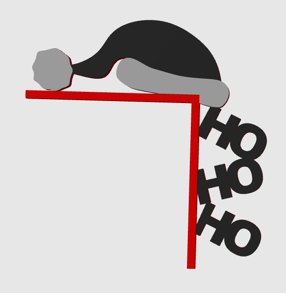 HO HO HO Christmas Door Corner Decoration – Festive Holiday Wall Accent