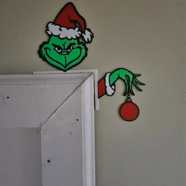 Christmas Grinch Door Corner Decor