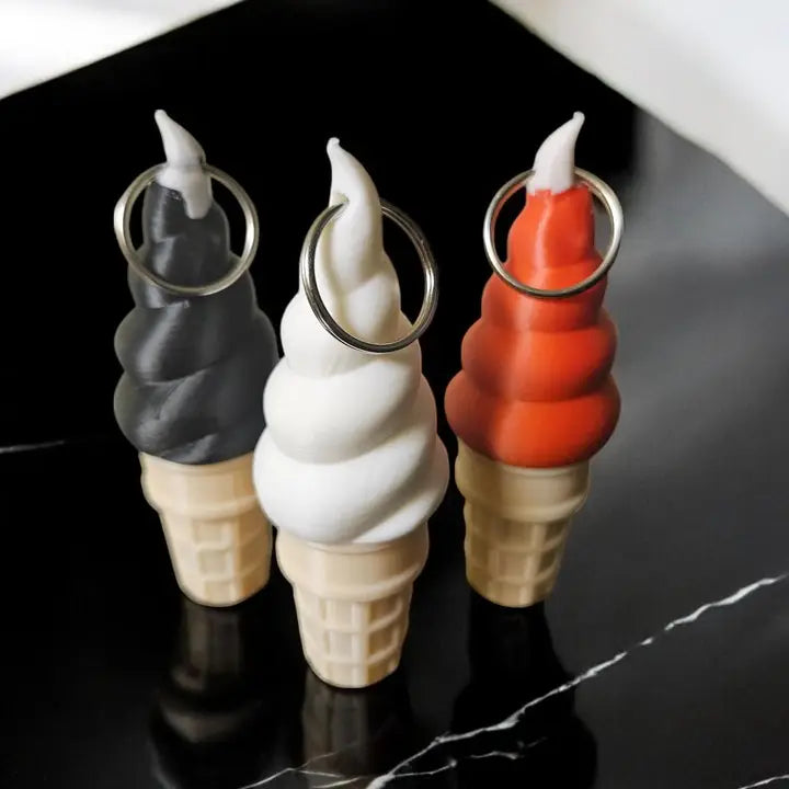 Ice Cream Cone Keychain Chapstick Holder