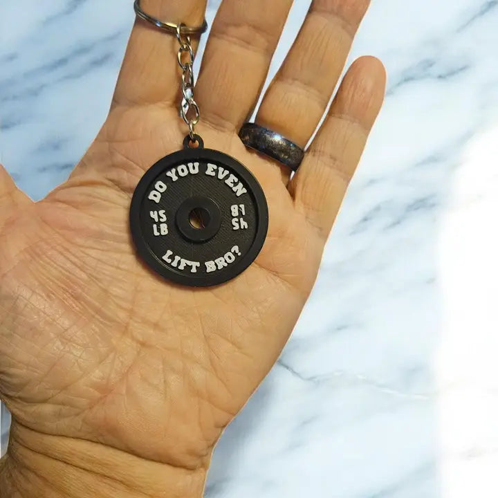 Weight Plate Keychain – Barbell Plate Charm | USA Made 3D Printed