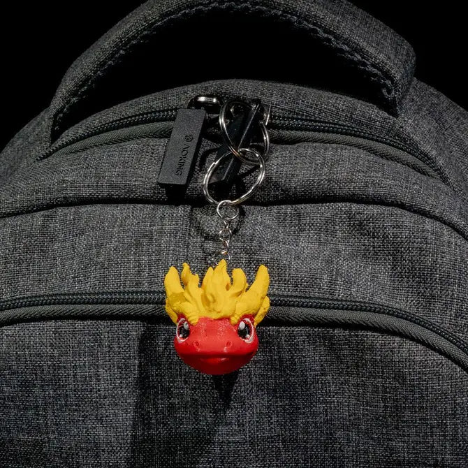 Baby Fire Dragon Keychain – Mythical Creature Charm | USA Made 3D Printed