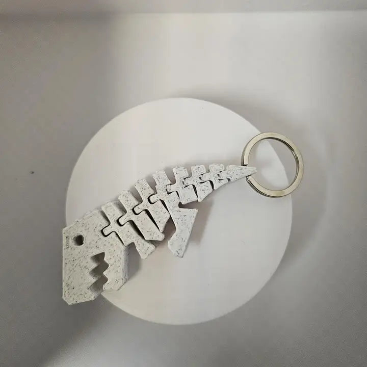 Flexible T-Rex Keychain – Articulated Dinosaur Charm | USA Made 3D Printed