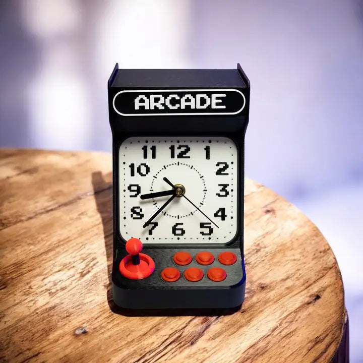 Vintage Arcade Style Clock – Retro Game Room Decor | USA Made