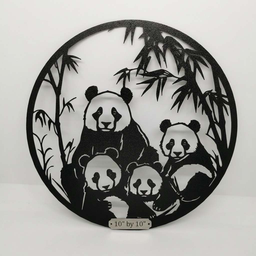 Pandas Shadow Wall Art | 3D Printed Panda Wall Decor for Nursery, Bedroom & Home