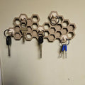 Honeycomb Key Hanger – Modern Wall Mount Organizer | USA Made 3D Printed