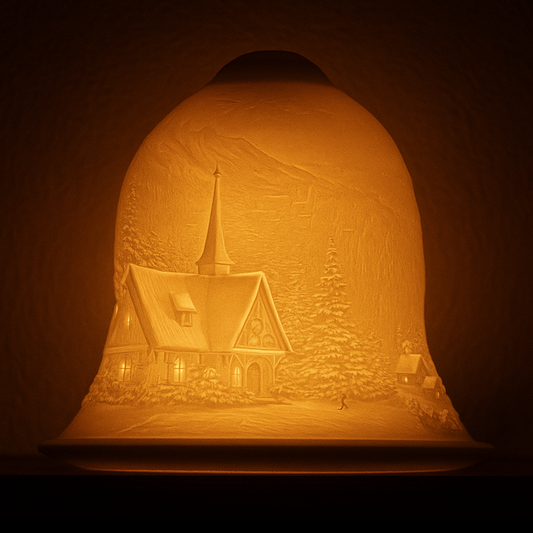 Christmas Village Lithophane Tealight Lamp