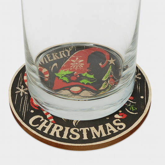 Christmas Coaster Set with Storage Container