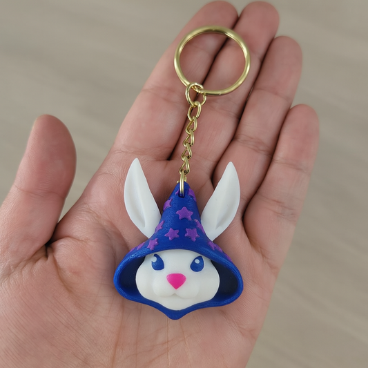 Whimsical Wizard Bunny Keychain