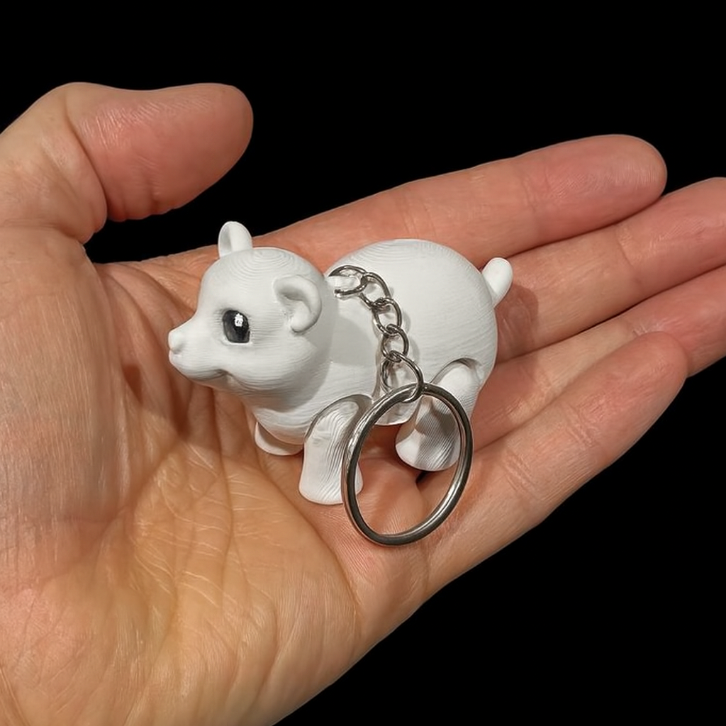 Tiny Polar Bear Keychain – Arctic Wildlife Charm | USA Made