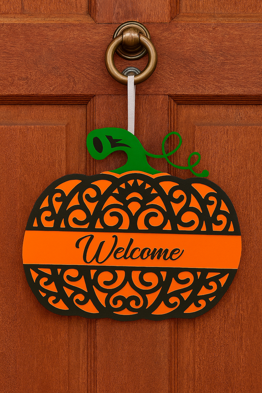 Halloween Welcome Sign – Pumpkin Door Decor for Fall & Spooky Season