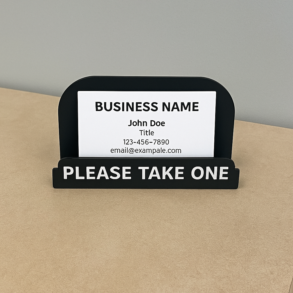 Please Take One Business Card Holder – USA Made