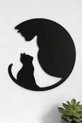 Cat and Kitten Shadow Wall Art – Minimalist Pet Decor | USA Made