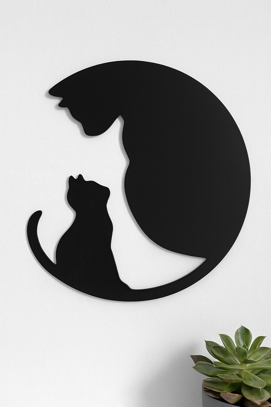 Cat and Kitten Shadow Wall Art, Decor