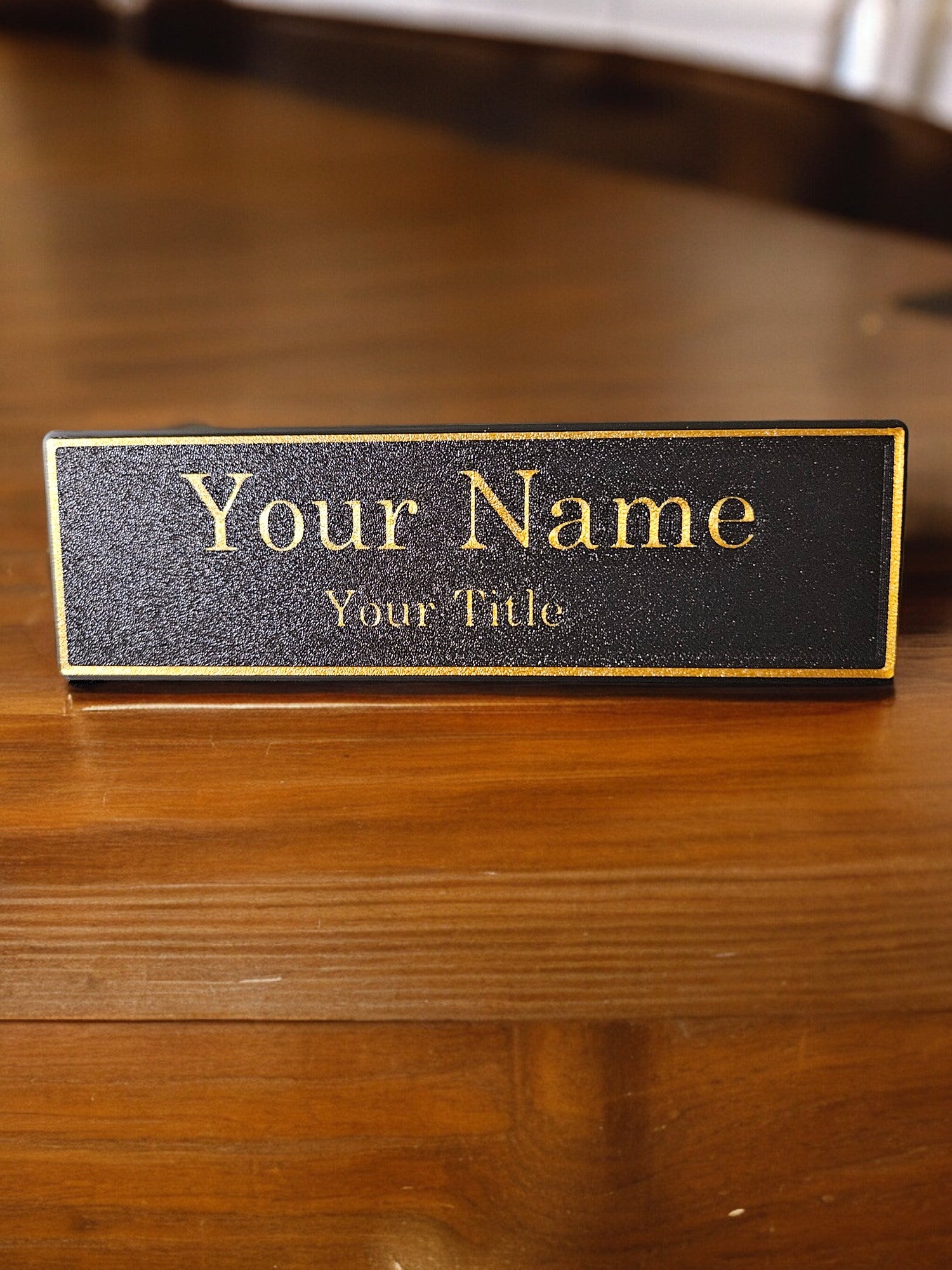 Custom Office Desk Nameplate - Personalized Name & Title Sign