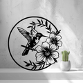 Hummingbird with Flowers Wall Art – Elegant Nature-Inspired Home Decor