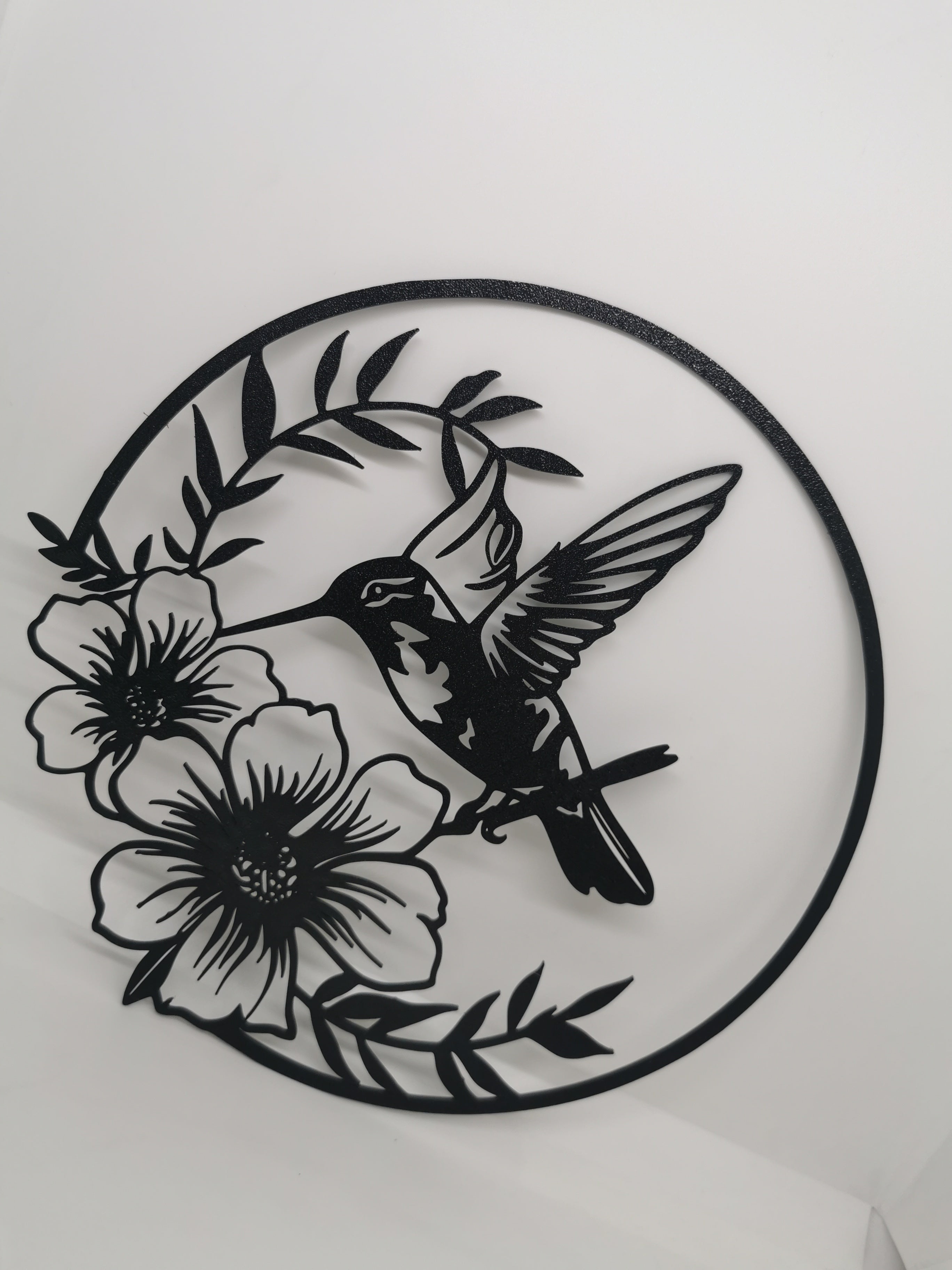 Hummingbird with Flowers Wall Art – Elegant Nature-Inspired Home Decor