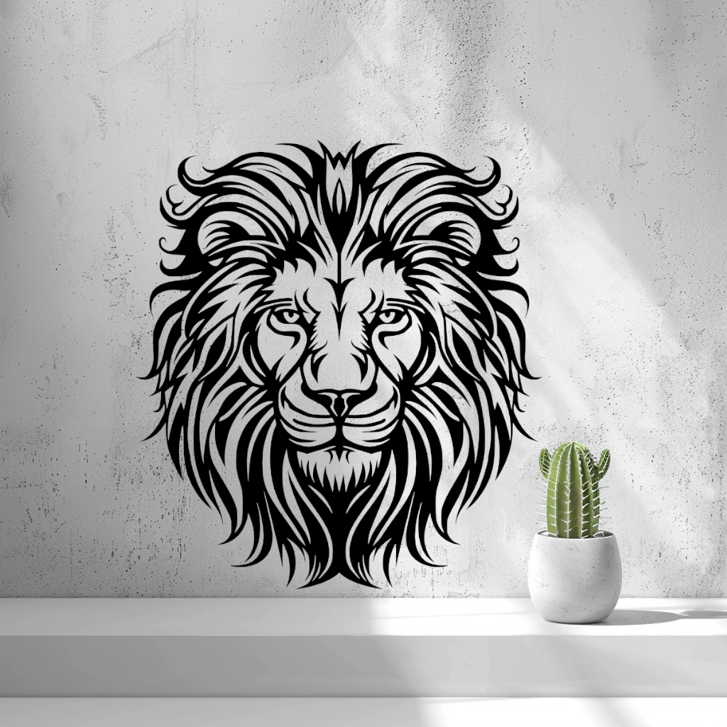 Lion Head Shadow Wall Art – Modern 3D Animal Decor