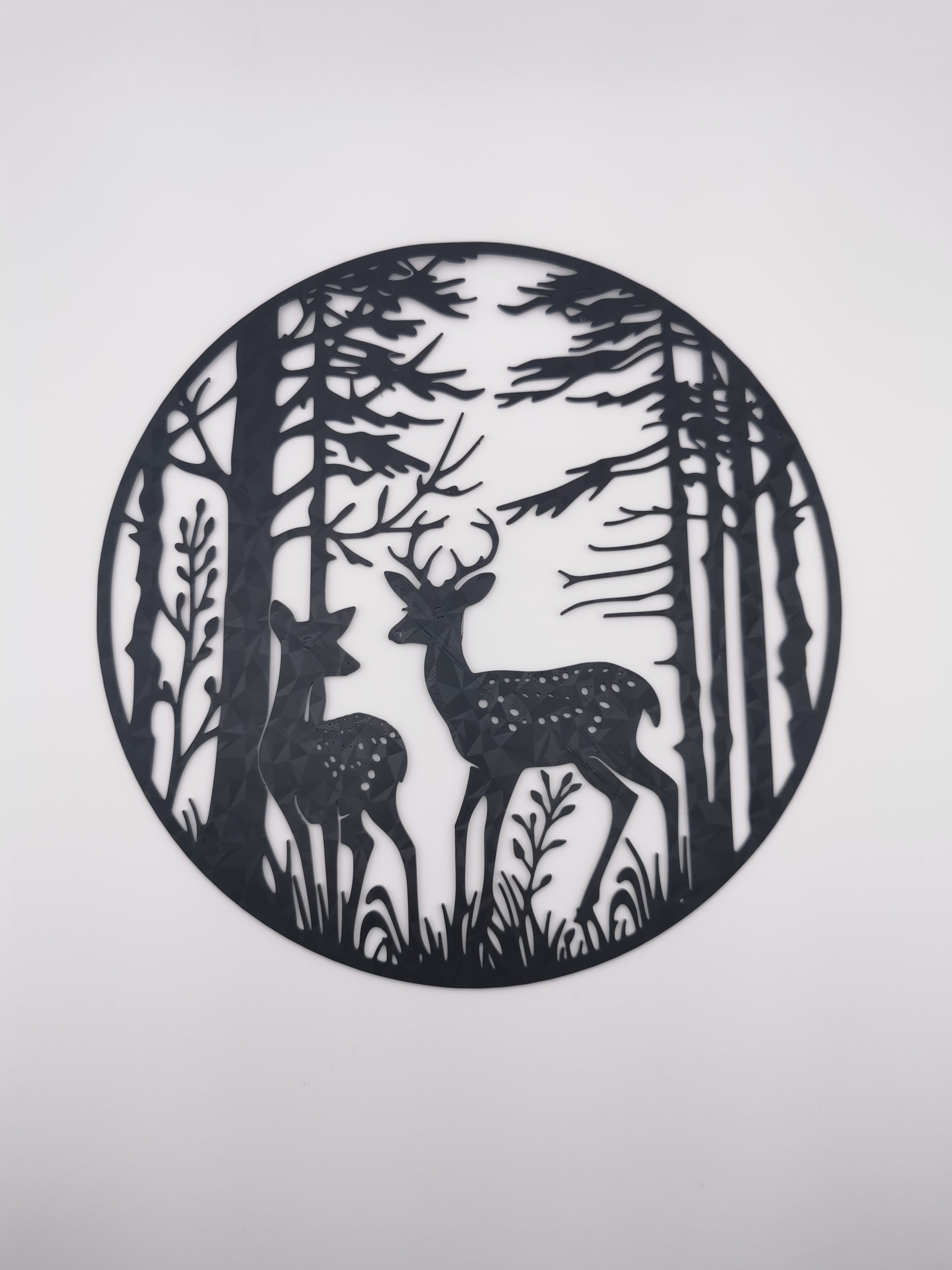 Deer Shadow Wall Art | 3D Printed Rustic Wildlife & Cabin Home Decor