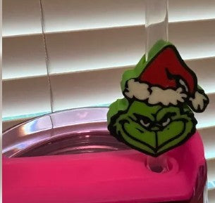 Grinch Straw Topper for Tumbler – Christmas Drink Accessory 🎄