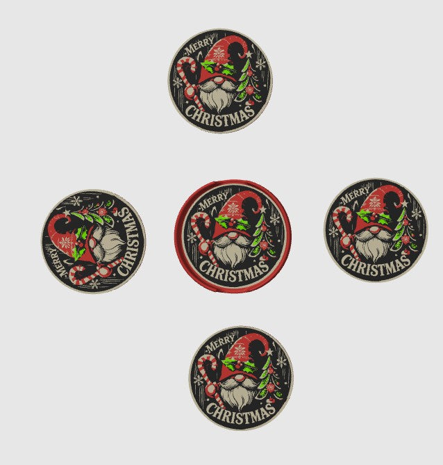 Christmas Coaster Set with Storage Container