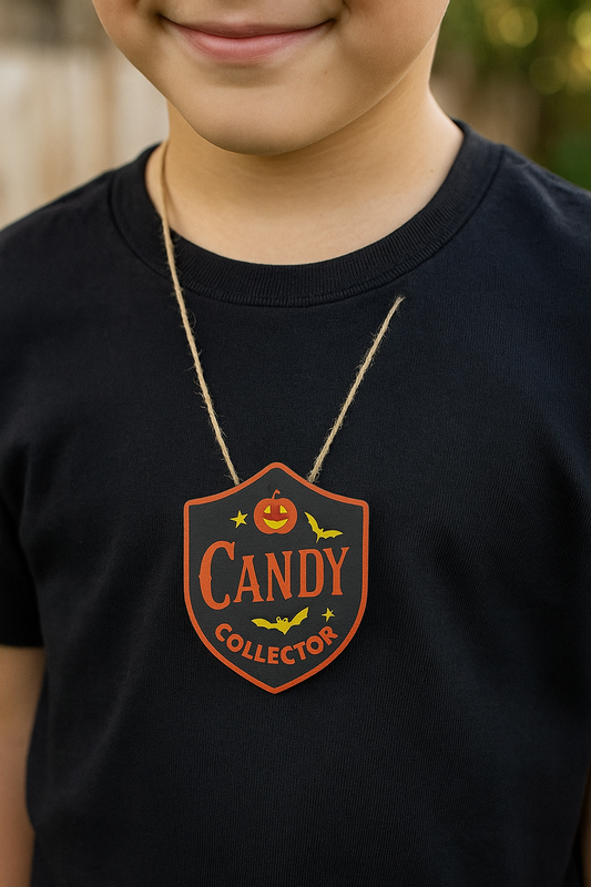 Halloween Candy Collector Badge – Fun Trick-or-Treat Accessory