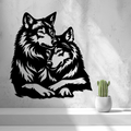 Wolf Couple Shadow Wall Art | 3D Printed Rustic Wolf Wall Decor for Cabin & Home