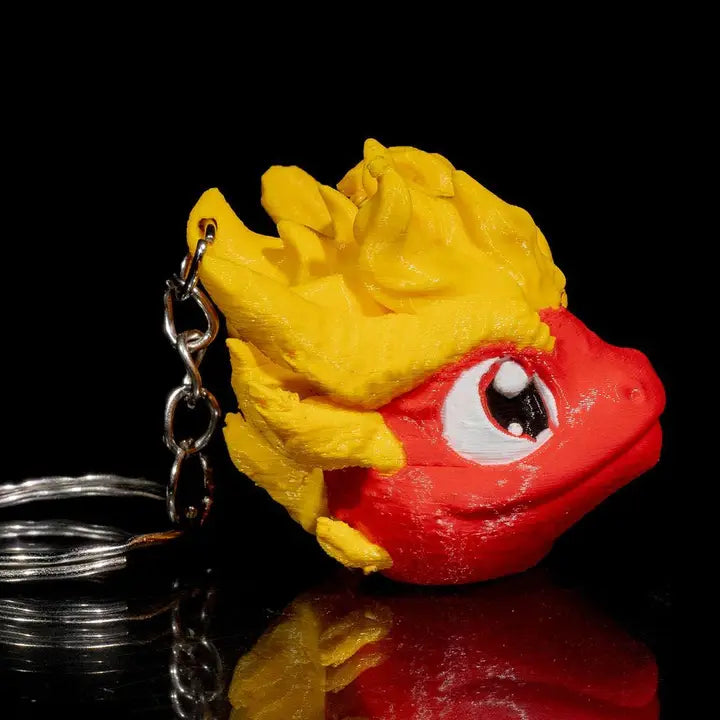 Baby Fire Dragon Keychain – Mythical Creature Charm | USA Made 3D Printed