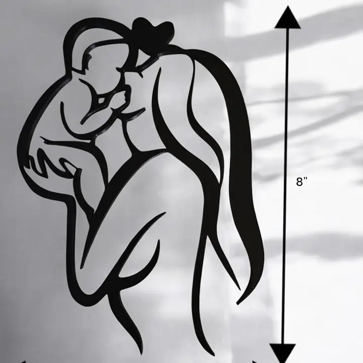 Shadow Mother Baby Wall Art – Minimalist Nursery Decor | USA Made