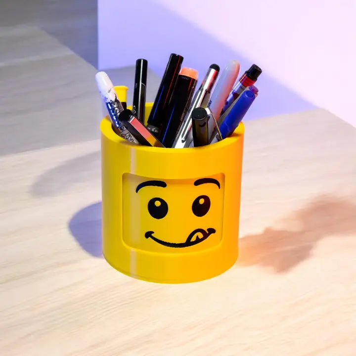 Spinning Lego Head Container – Rotating Storage for Small Parts | USA Made