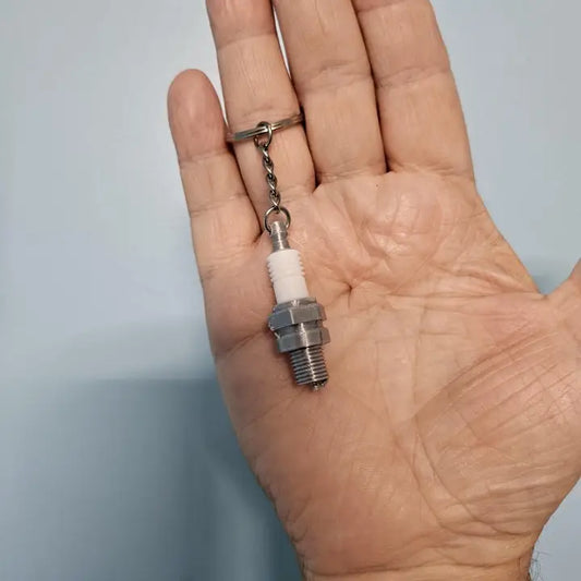 Silver Spark Plug Keychain
