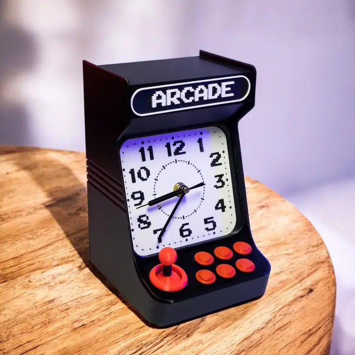 Vintage Arcade Style Clock – Retro Game Room Decor | USA Made