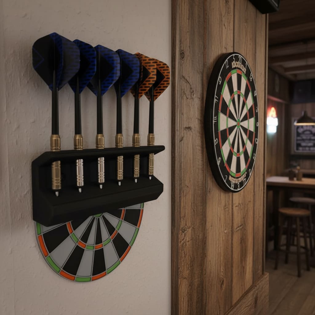 Dartboard Dart Holder - Wall Mount Storage for Game Room & Man Cave