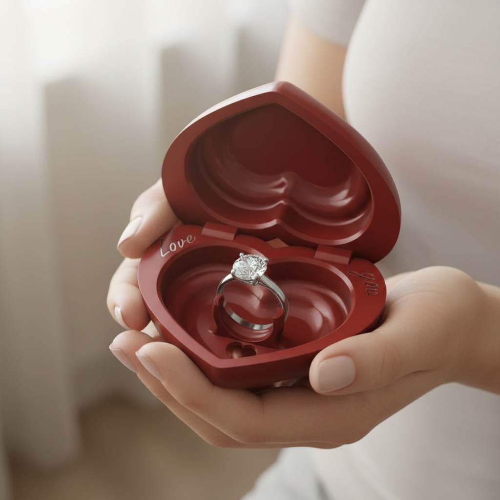Heart Ring Box - Valentine's Day Proposal & Engagement Gift Box