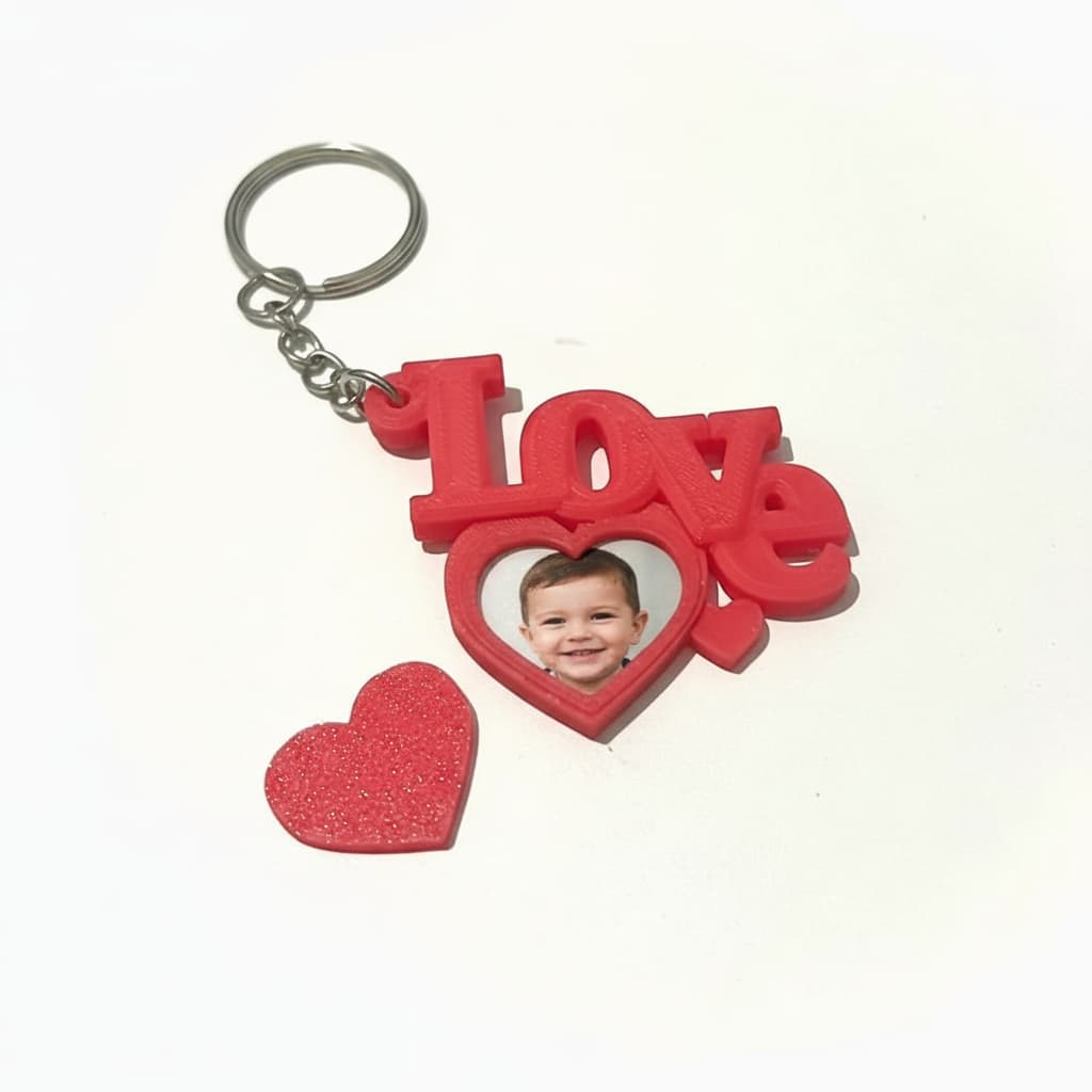 Custom Photo Keychain - Heart-Shaped Valentine's Day Gift