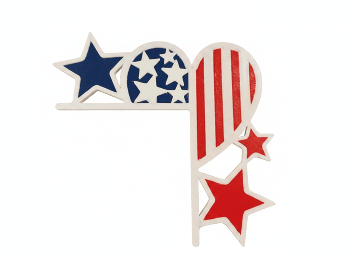 4th of July Heart Stars Dorr Corner Decor