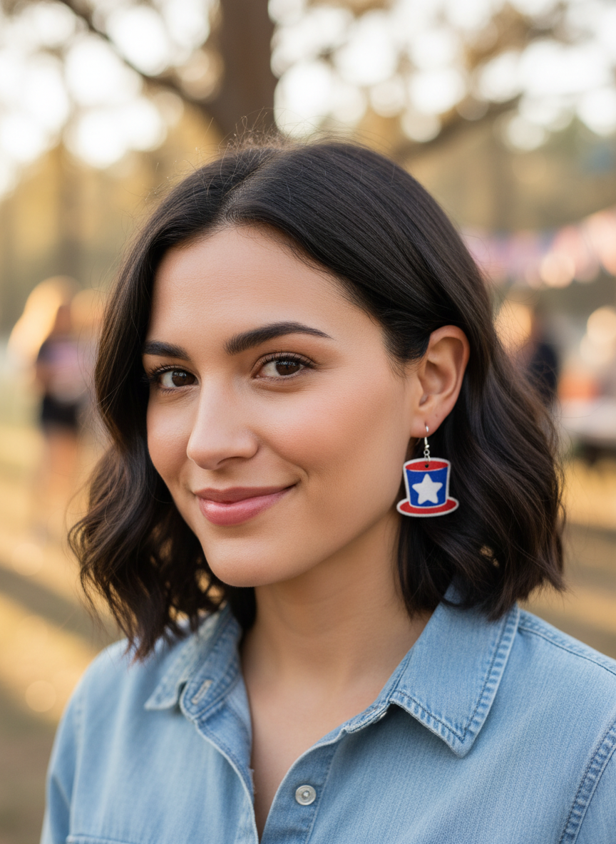 July 4th Hat Earrings