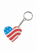 July 4th Heart-Shaped American Flag Keychain