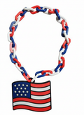 July 4th American Flag Pendant Chain Necklace