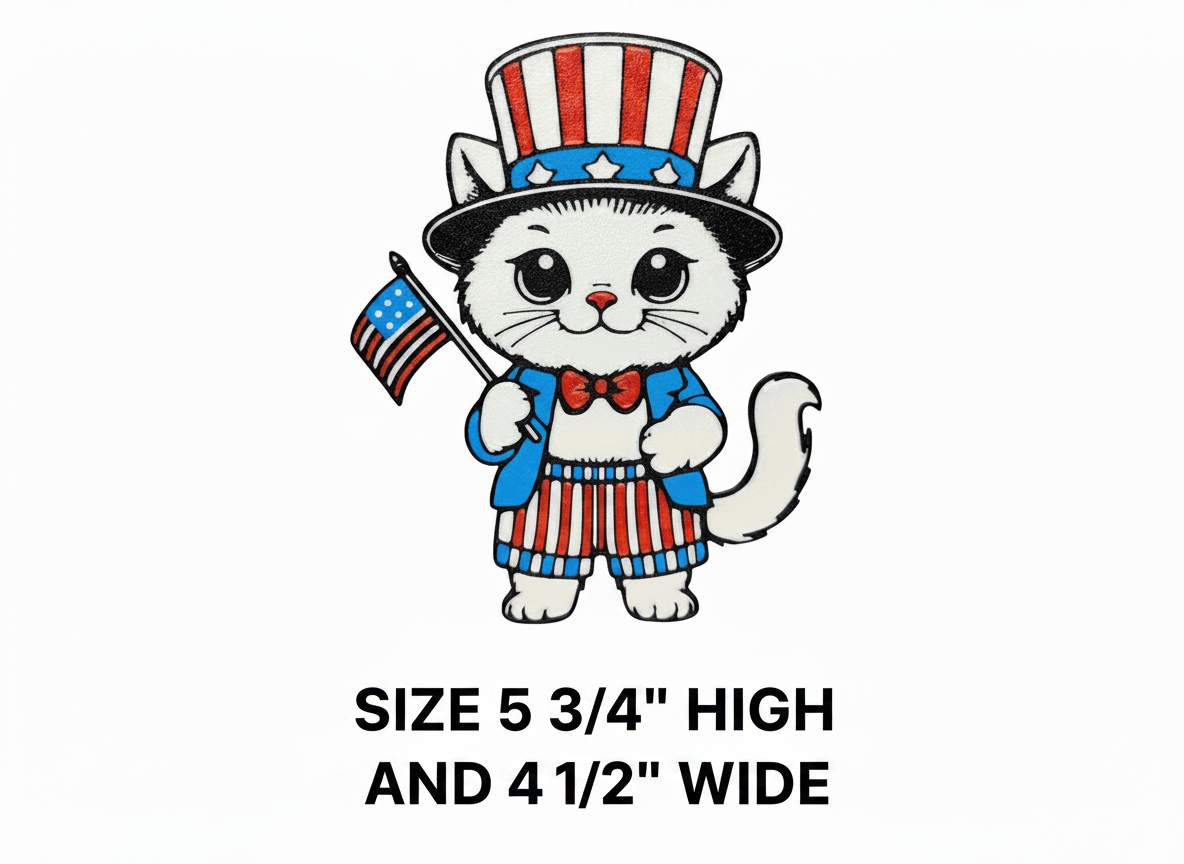 Uncle Sam July 4th Cat Wall Art