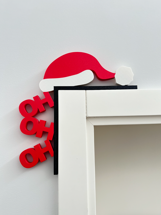 HO HO HO Christmas Door Corner Decoration – Festive Holiday Wall Accent